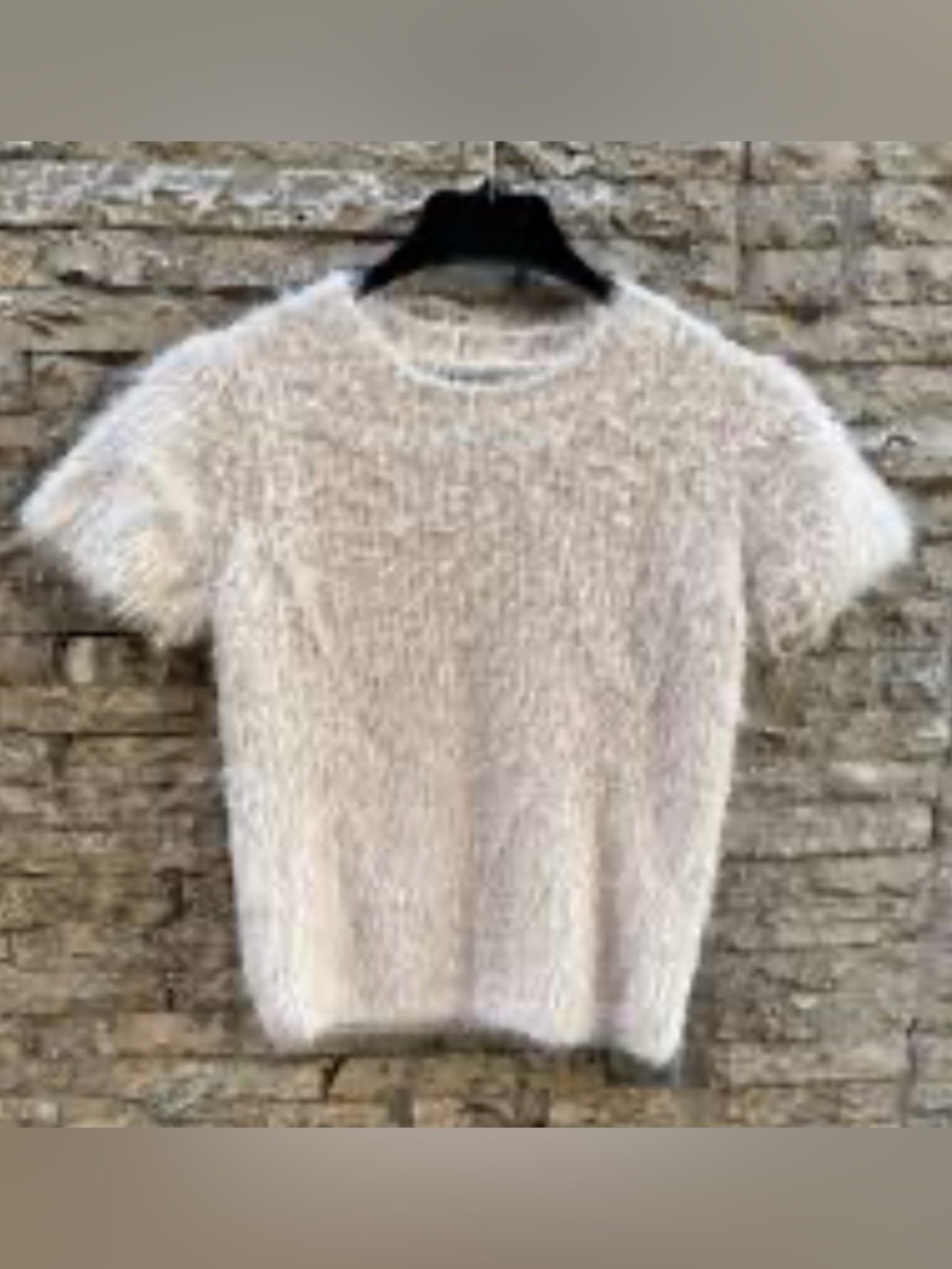 Zara  women’s  tan casual Fuzzy Crewneck blouse size L - Picture 2 of 11